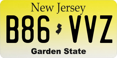 NJ license plate B86VVZ