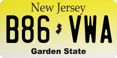 NJ license plate B86VWA