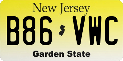 NJ license plate B86VWC