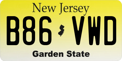 NJ license plate B86VWD
