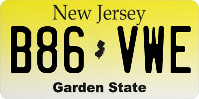 NJ license plate B86VWE