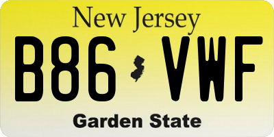 NJ license plate B86VWF