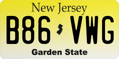 NJ license plate B86VWG