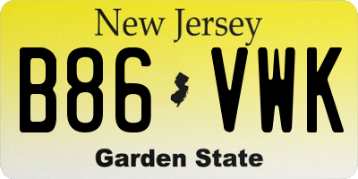 NJ license plate B86VWK