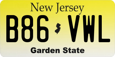 NJ license plate B86VWL
