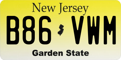 NJ license plate B86VWM