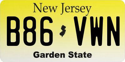 NJ license plate B86VWN