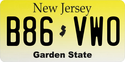 NJ license plate B86VWO