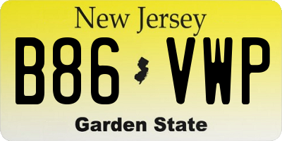 NJ license plate B86VWP