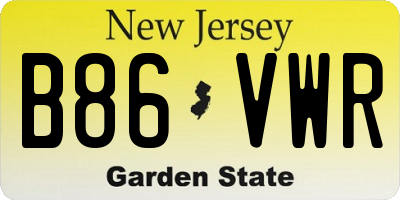 NJ license plate B86VWR