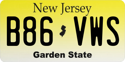 NJ license plate B86VWS