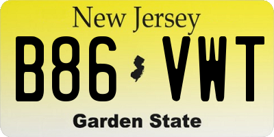 NJ license plate B86VWT