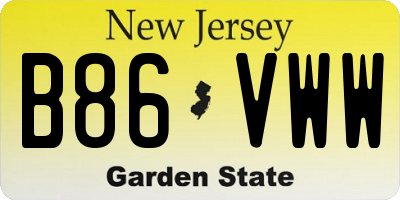 NJ license plate B86VWW