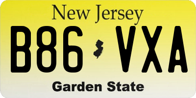 NJ license plate B86VXA