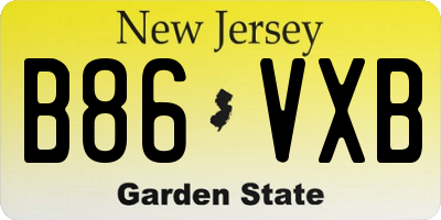 NJ license plate B86VXB