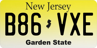 NJ license plate B86VXE
