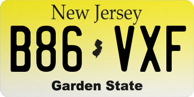 NJ license plate B86VXF