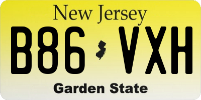 NJ license plate B86VXH