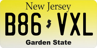 NJ license plate B86VXL
