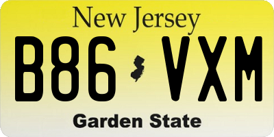 NJ license plate B86VXM