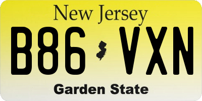 NJ license plate B86VXN