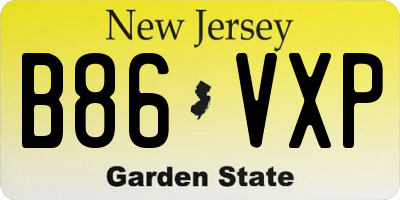 NJ license plate B86VXP