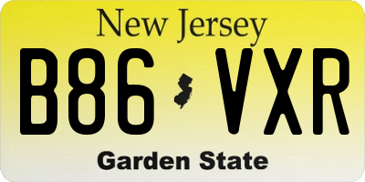 NJ license plate B86VXR