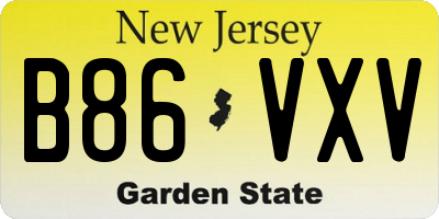 NJ license plate B86VXV