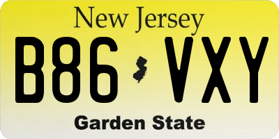 NJ license plate B86VXY