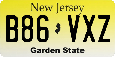 NJ license plate B86VXZ