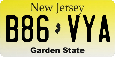 NJ license plate B86VYA