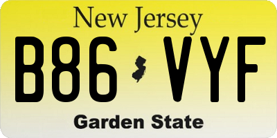 NJ license plate B86VYF