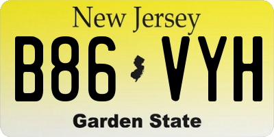 NJ license plate B86VYH