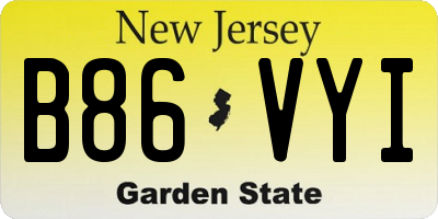 NJ license plate B86VYI