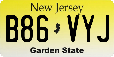 NJ license plate B86VYJ