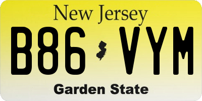 NJ license plate B86VYM