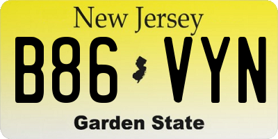NJ license plate B86VYN