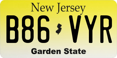 NJ license plate B86VYR