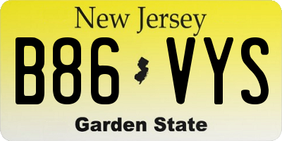 NJ license plate B86VYS