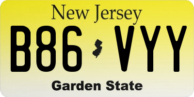 NJ license plate B86VYY