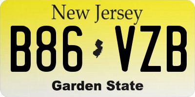 NJ license plate B86VZB
