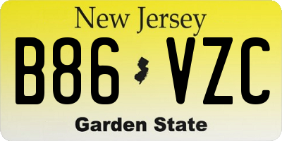 NJ license plate B86VZC