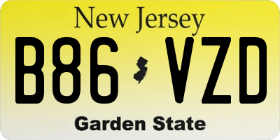 NJ license plate B86VZD