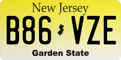 NJ license plate B86VZE