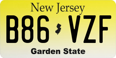NJ license plate B86VZF