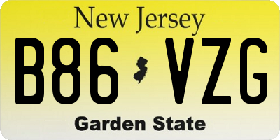 NJ license plate B86VZG