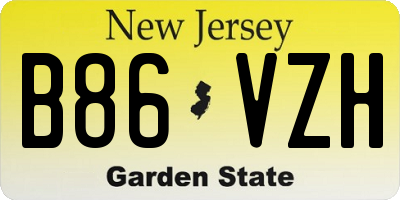 NJ license plate B86VZH