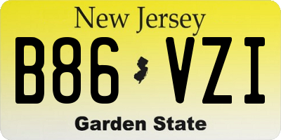 NJ license plate B86VZI