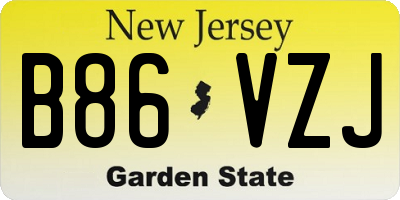 NJ license plate B86VZJ
