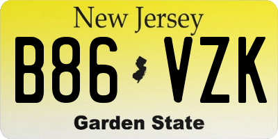 NJ license plate B86VZK